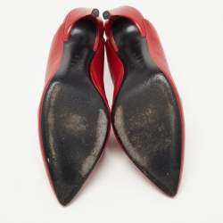 Roger Vivier Red Leather Pointed Toe Mules Size 40