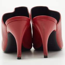 Roger Vivier Red Leather Pointed Toe Mules Size 40
