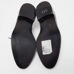 Pre Owned Roger Vivier Black Patent Leather Laser Cut Lace Up Oxford Size 37.5