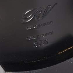 Pre Owned Roger Vivier Black Patent Leather Laser Cut Lace Up Oxford Size 37.5