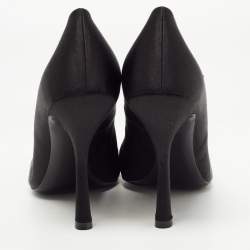 Pre Owned Roger Vivier Black Satin Trompette Crystal Embellished Pumps Size 40