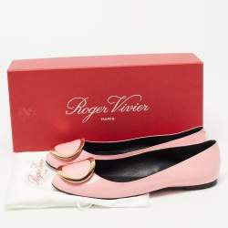 Roger Vivier Pink Patent Leather  Morbida Ballet Flats Size 38