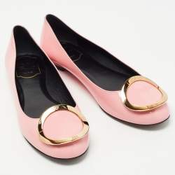 Roger Vivier Pink Patent Leather  Morbida Ballet Flats Size 38