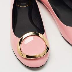 Roger Vivier Pink Patent Leather  Morbida Ballet Flats Size 38