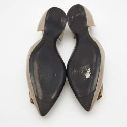 Roger Vivier Grey Patent Leather Belle Vivier Trompette D'orsay Flats Size 38.5