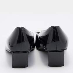 Pre Owned Roger Vivier Black Patent Leather Buckle Detail Pumps Size 37