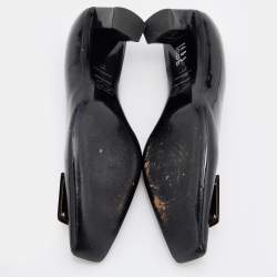 Pre Owned Roger Vivier Black Patent Leather Buckle Detail Pumps Size 37