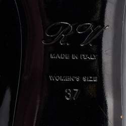 Pre Owned Roger Vivier Black Patent Leather Buckle Detail Pumps Size 37