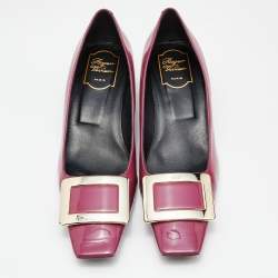 Pre Owned Roger Vivier Pink Patent Leather Trompette Pumps Size 39