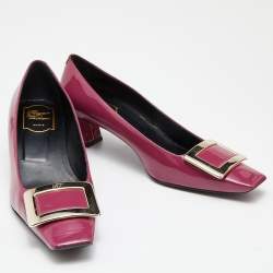 Pre Owned Roger Vivier Pink Patent Leather Trompette Pumps Size 39