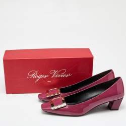 Pre Owned Roger Vivier Pink Patent Leather Trompette Pumps Size 39