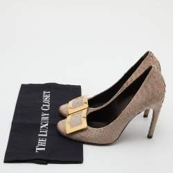 Roger Vivier Light Brown Python Trompette Pumps Size 38.5