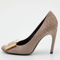 Roger Vivier Light Brown Python Trompette Pumps Size 38.5