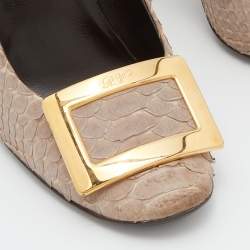 Roger Vivier Light Brown Python Trompette Pumps Size 38.5