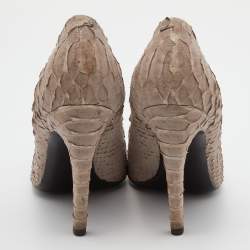 Roger Vivier Light Brown Python Trompette Pumps Size 38.5