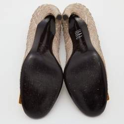 Roger Vivier Light Brown Python Trompette Pumps Size 38.5