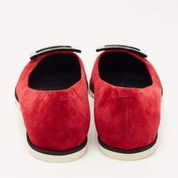 Roger Vivier Red Suede Gommette Ballet Flats Size 39