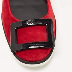 Roger Vivier Red Suede Gommette Ballet Flats Size 39