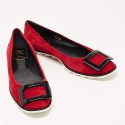 Roger Vivier Red Suede Gommette Ballet Flats Size 39