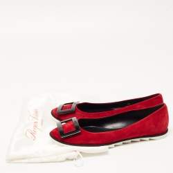 Roger Vivier Red Suede Gommette Ballet Flats Size 39