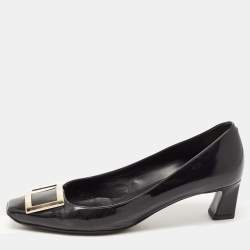 Pre Owned Roger Vivier Black Patent Leather Belle Vivier Pumps Size 41