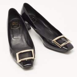 Pre Owned Roger Vivier Black Patent Leather Belle Vivier Pumps Size 41