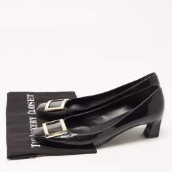Pre Owned Roger Vivier Black Patent Leather Belle Vivier Pumps Size 41