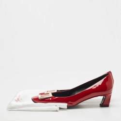 Roger Vivier Dark Red Patent Leather Belle Vivier Pumps Size 41