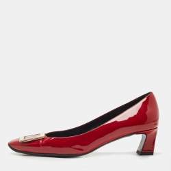 Roger Vivier Dark Red Patent Leather Belle Vivier Pumps Size 41