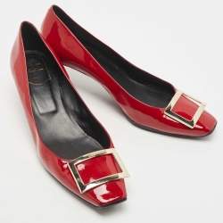 Roger Vivier Dark Red Patent Leather Belle Vivier Pumps Size 41