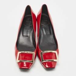 Roger Vivier Dark Red Patent Leather Belle Vivier Pumps Size 41