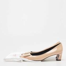 Pre Owned Roger Vivier Beige Patent Leather Belle Vivier Pumps Size 41.5