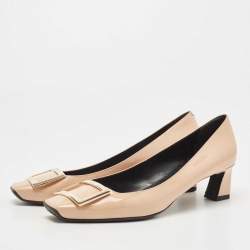 Pre Owned Roger Vivier Beige Patent Leather Belle Vivier Pumps Size 41.5