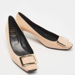 Pre Owned Roger Vivier Beige Patent Leather Belle Vivier Pumps Size 41.5
