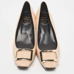 Pre Owned Roger Vivier Beige Patent Leather Belle Vivier Pumps Size 41.5
