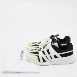 Pre Owned Roger Vivier White/Black Leather and Mesh Viv Go Scuba Sneakers Size 40