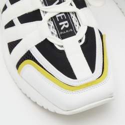 Pre Owned Roger Vivier White/Black Leather and Mesh Viv Go Scuba Sneakers Size 40