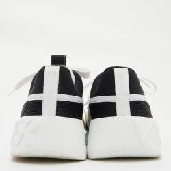 Pre Owned Roger Vivier White/Black Leather and Mesh Viv Go Scuba Sneakers Size 40