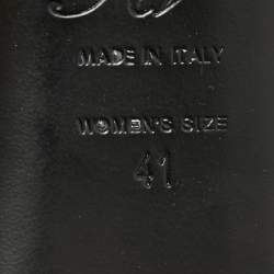 Pre Owned Roger Vivier Cream/Black Leather Belle Vivier Graphic Pumps Size 41 