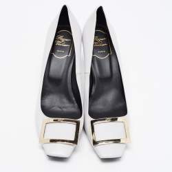 Pre Owned Roger Vivier Grey Leather Trompette Pumps Size 39