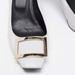 Pre Owned Roger Vivier Grey Leather Trompette Pumps Size 39