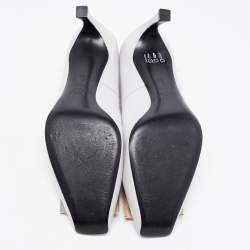 Pre Owned Roger Vivier Grey Leather Trompette Pumps Size 39