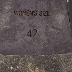 Pre Owned Roger Vivier Black Patent Leather Chips Buckle D'orsay Ballet Flats Size 42