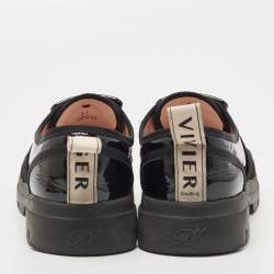 Roger Vivier Black Patent Leather Desert Lacquered Buckle Slip On Derby Size 41