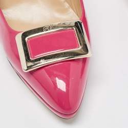 Roger Vivier Red Patent Leather Trompette Pointed Toe Pumps Size 38.5