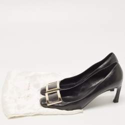 Pre Owned Roger Vivier Black Leather Belle Vivier Trompette Pumps Size 39