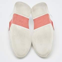 Pre Owned Roger Vivier White Leather Viv Skate Sneakers Size 35.5