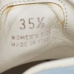 Pre Owned Roger Vivier White Leather Viv Skate Sneakers Size 35.5