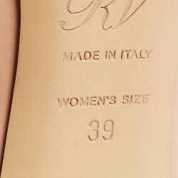 Pre Owned Roger Vivier Beige Patent Leather Trompette Pumps Size 39