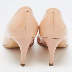 Pre Owned Roger Vivier Beige Patent Leather Trompette Pumps Size 39